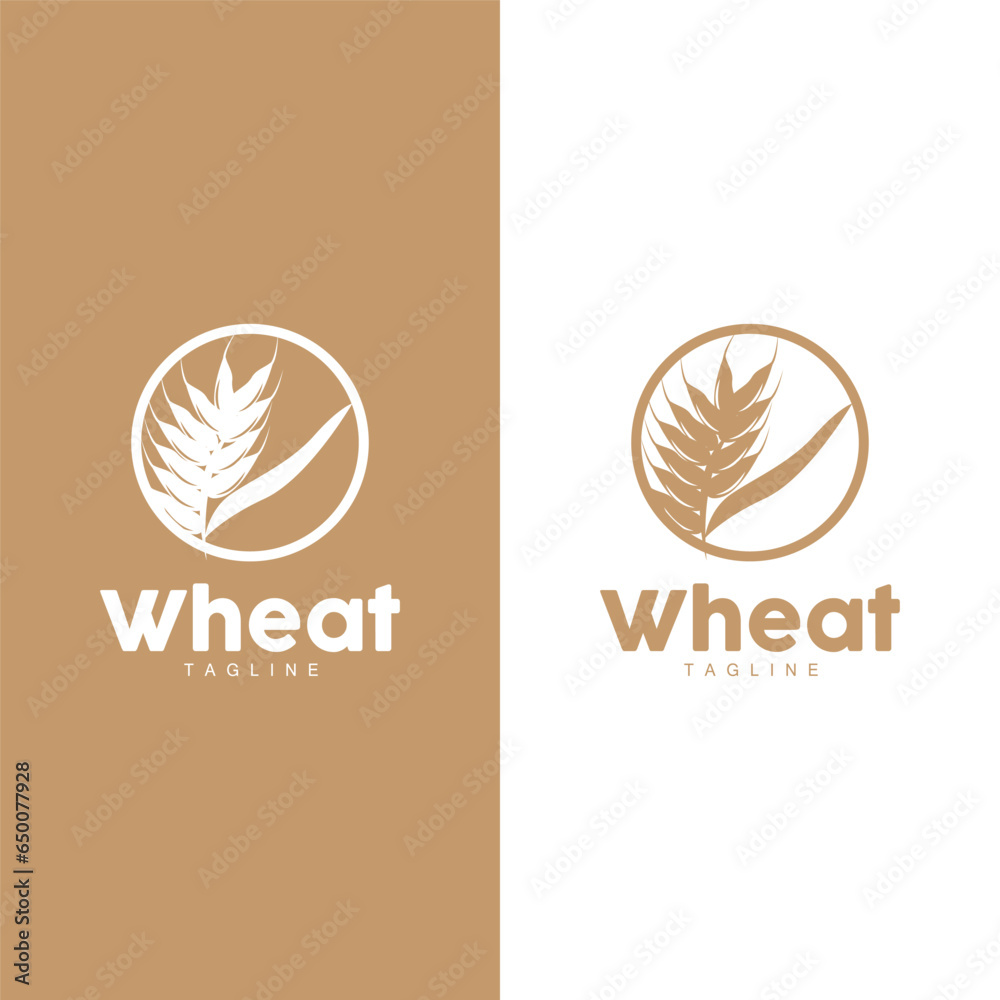 Wheat Logo Grain Design Simple Illustration Template