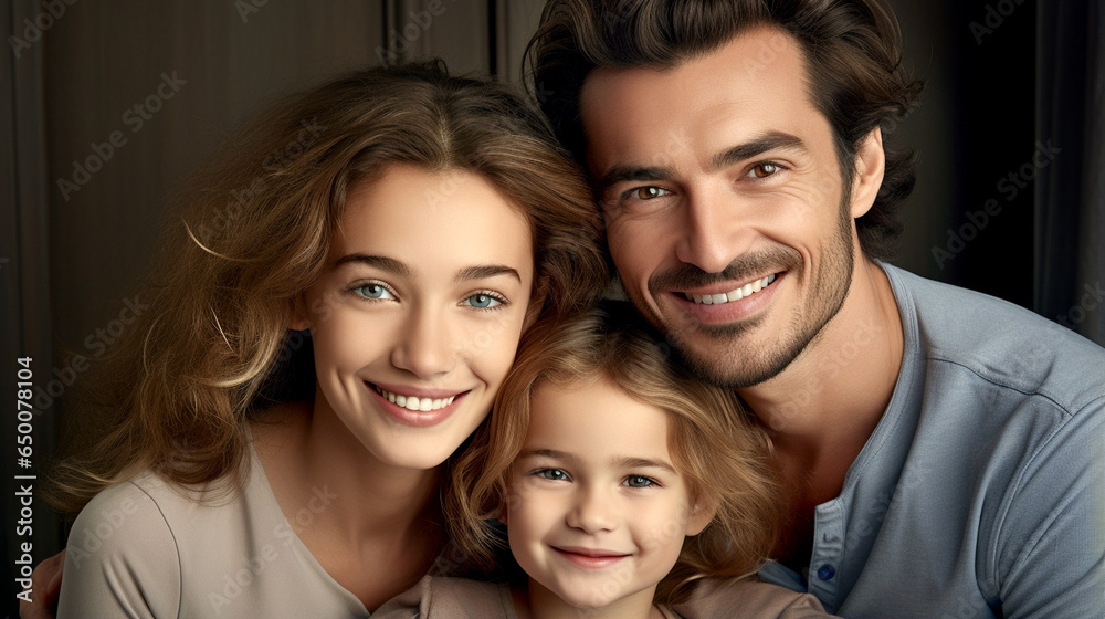 portrait of a happy smiling family