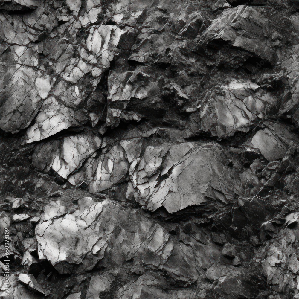 Black and white rock texture pattern background