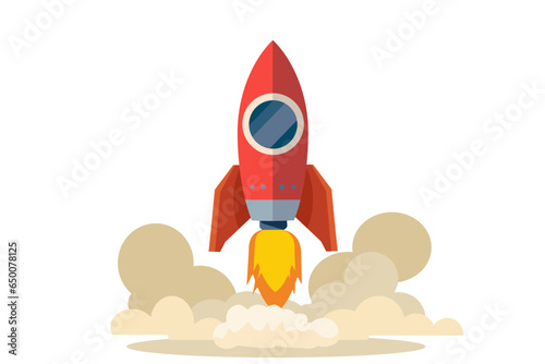 Start up rocket project concept. Concept of business start-up, boost or success
