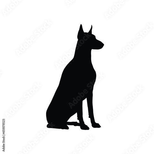Black dog silhouette. Dog vector illustration. © Creative Designer