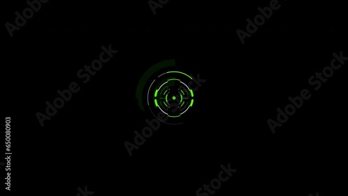 HUD Square searching target elements on isolated black background. 