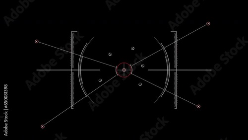 HUD Square searching target elements on isolated black background. 