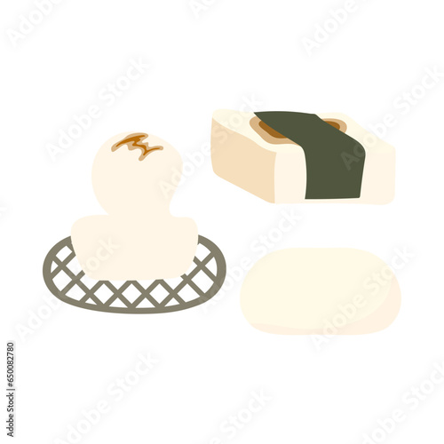 „ÅäÈ§Ö„ÄÇ„Éï„É©„ÉÉ„Éà„Å™„Éô„ÇØ„Çø„Éº„Ç§„É©„Çπ„Éà„ÄÇ
Rice cakes. Flat designed vector illustration.