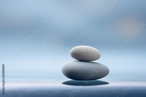 Zen stone floating on water - Generative AI