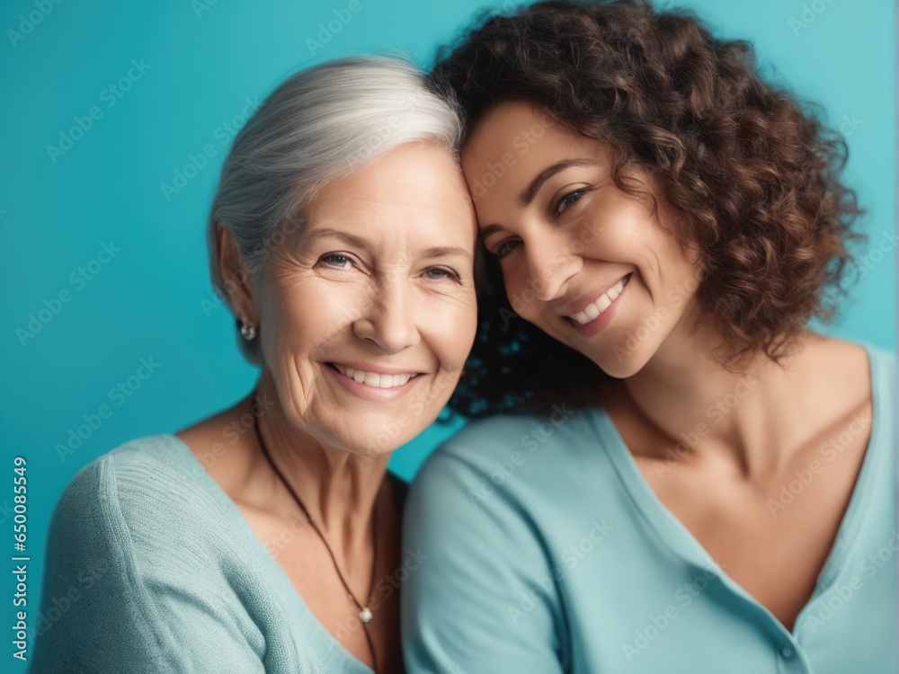 Happy senior woman enjoying in daughter's affection on Mother's day.