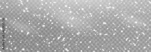 Vector snow background png. Snow png. Snowfall, blizzard, winter. Falling snowflakes. Christmas background.
