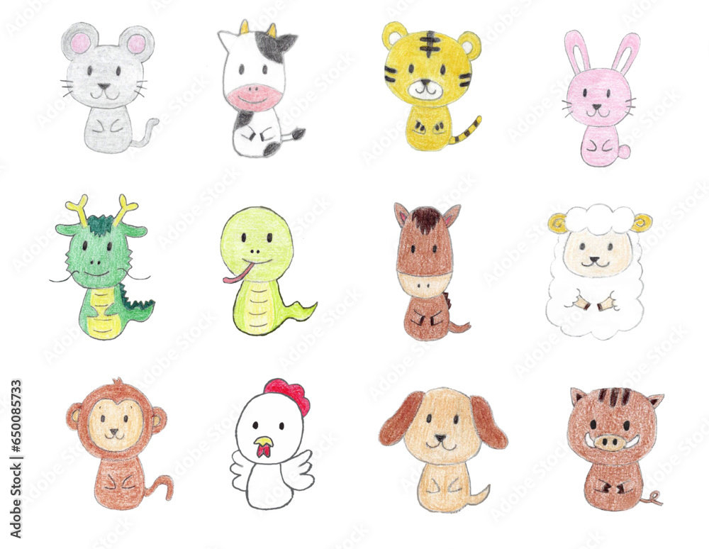 可愛い干支のイラスト Stock Vector | Adobe Stock