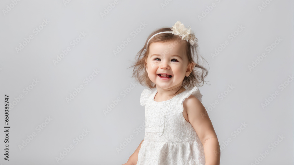  Close-up portrait of funny baby with surprised expression