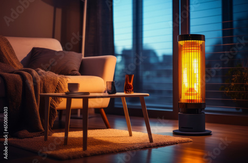 Obraz na płótnie Modern electric infrared heater w salonie