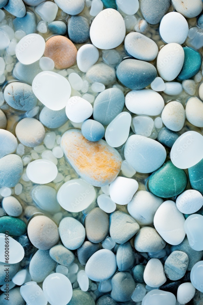 Top view shot of summer beach full of pebbles Top view shot of summer beach full of pebbles