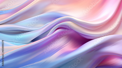 Abstract silk waves, flowing seamlessly with iridescent colors. AI generative