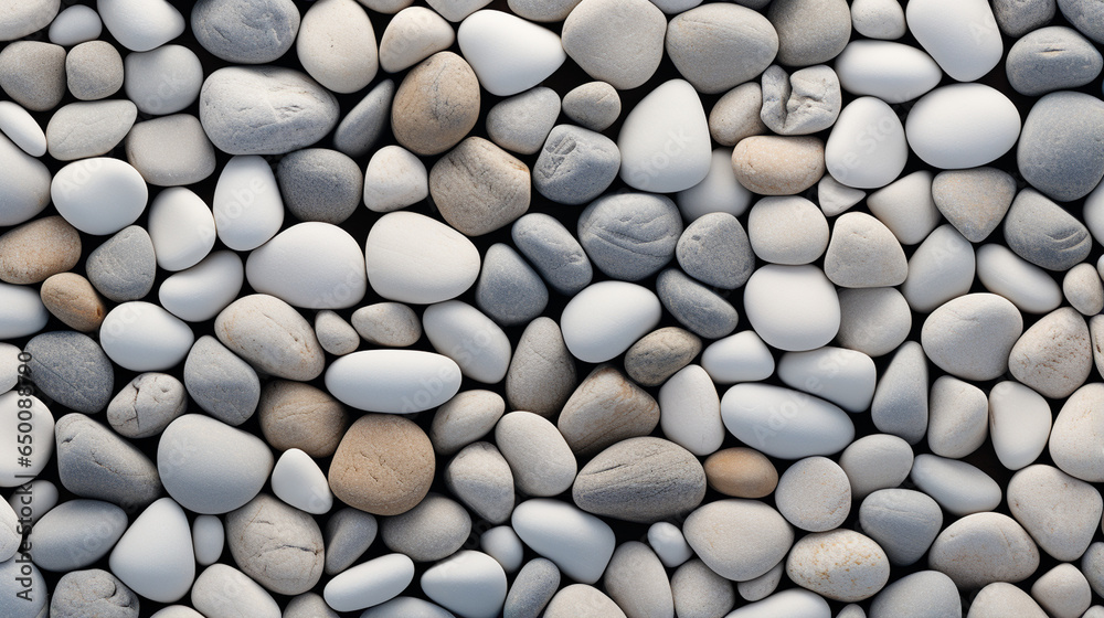 A seamless texture of natural grey stone pebbles emerges, forming a beautiful and serene backdrop. A seamless texture of natural grey stone pebbles emerges, forming a beautiful and serene backdrop.