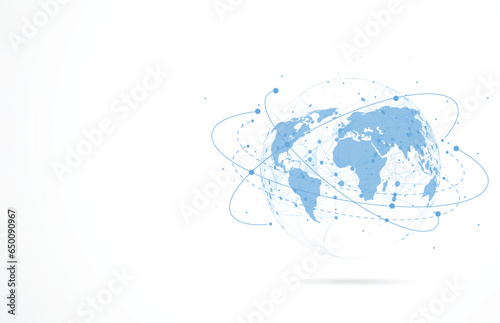 Global network connection. World map point and line composition concept of global business. Vector Illustration