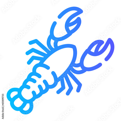 lobster Line Gradient Icon