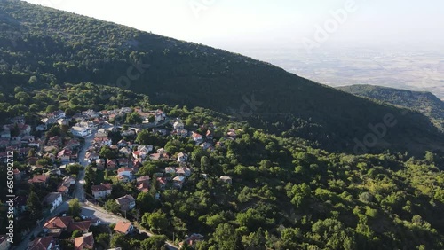 Aerial view of Village of Yavrovo with Authentic nineteenth century houses, Plovdiv Region, Bulgaria photo