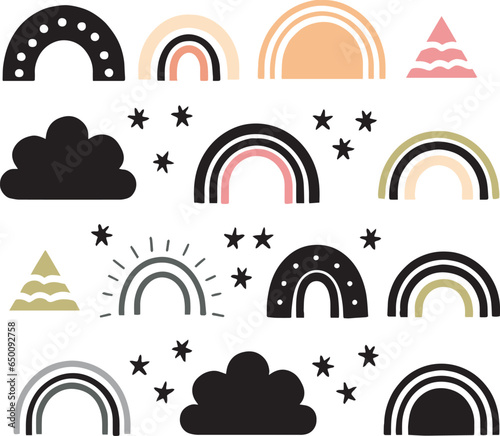 Rainbow in Scandinavian style, Vector Illustration, SVG