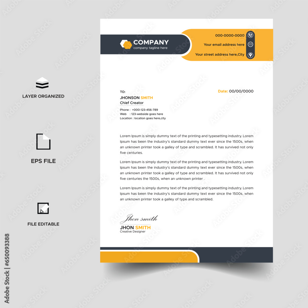 modern business letterhead Template Vector Design modern business letterhead Template Vector Design