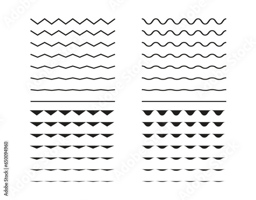 Wave shape set in abstract style isolated vector illustration.