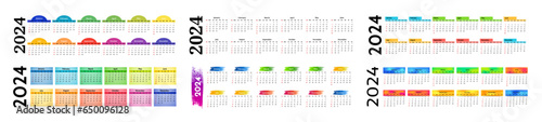 Calendar for 2024 isolated on a white background