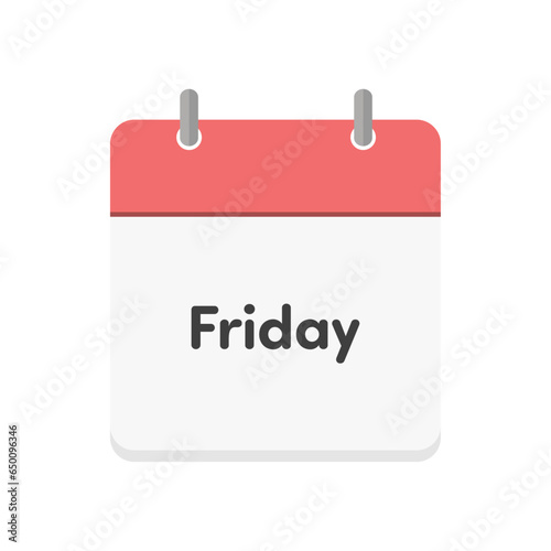 Fridayの文字とカレンダーのアイコン - シンプルな金曜のイメージ素材 - 英語