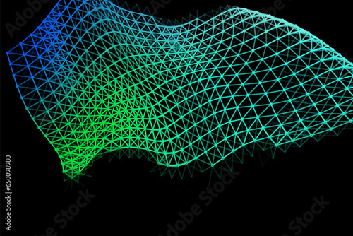 Vector background of net cells. Fish football sport syrface. Fluid flow on wind. Flag fabric data processing. photo