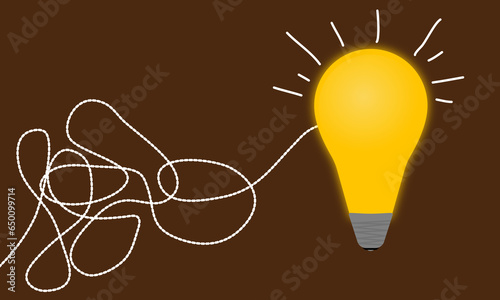 intricate theme manifestation using a light bulb - Flat lamp design with lines