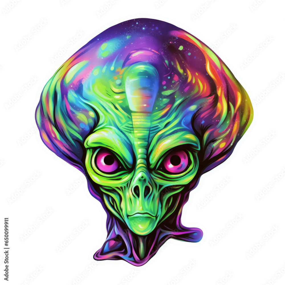 Psychedelic alien, Transparent trippy alien, PNG alien clipart