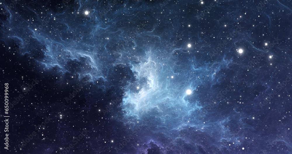 Fantasy space nebula. Giant interstellar cloud with stars