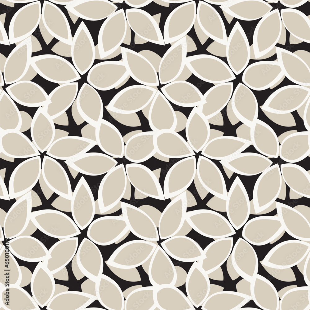 Neutral Colour Floral Seamless Pattern Design