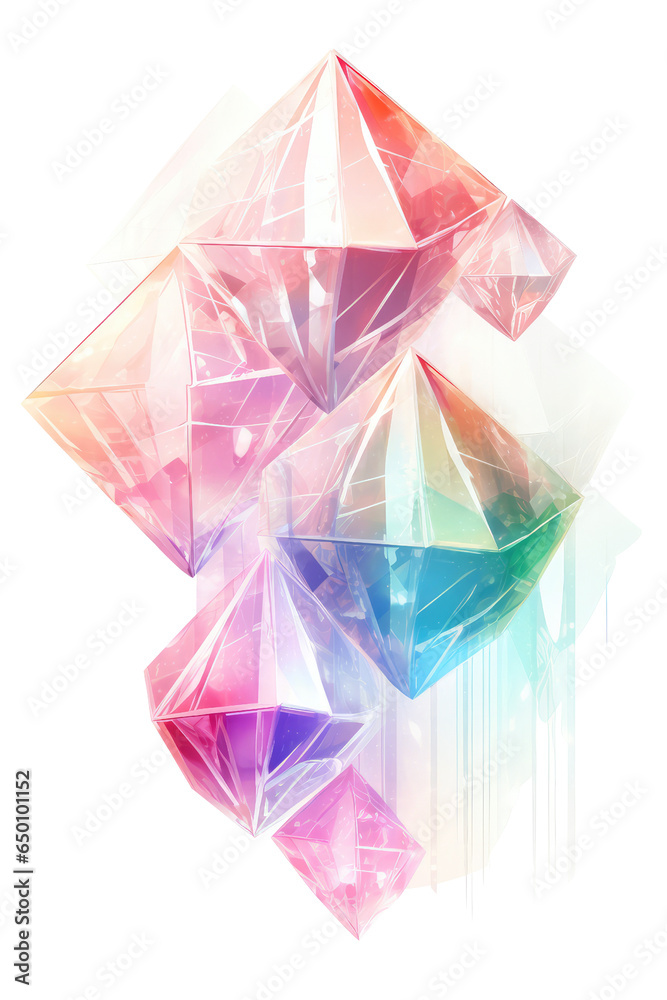 Geometrical Crystal shapes. holographic color Geometrical Crystal shapes. holographic color