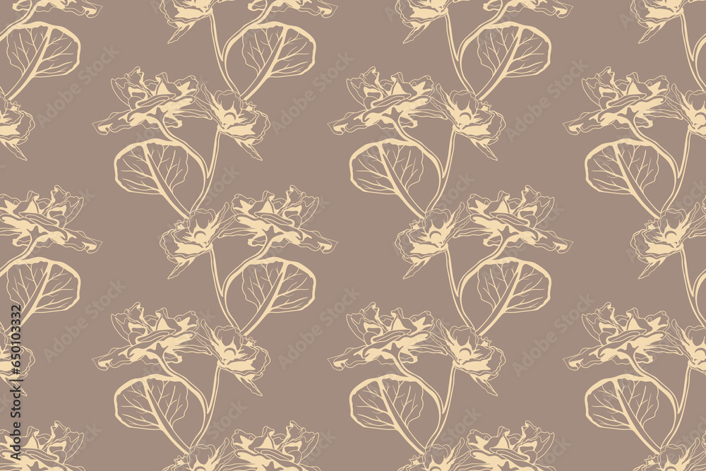 Floral pattern seamless vector background. Foliage and flower wallpaper design of nature. Floral pattern seamless vector background. Foliage and flower wallpaper design of nature.