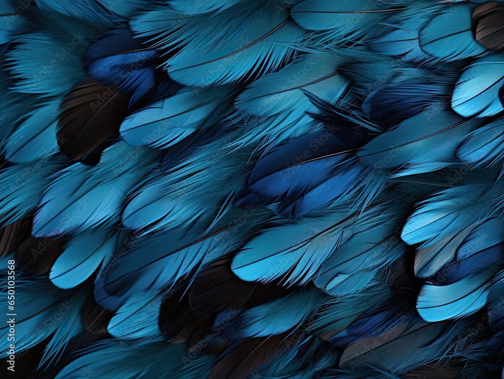 Obraz premium blue and black feathers background