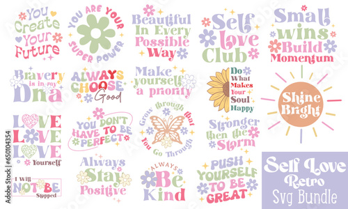 Self Love Retro Craft SVG Bundle.