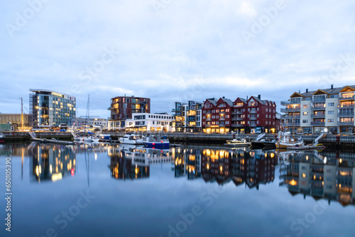 Evening in Svolvær harbour, Lofoten, Norway