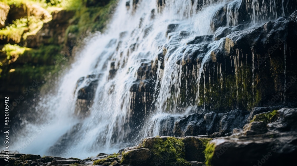 Captivating Cascade: Breathtaking Close-Up of a Natural Waterfall