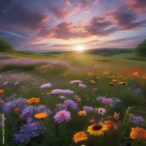 A meadow of flowers that change their colors to match the music playing in the background1 © Ai.Art.Creations