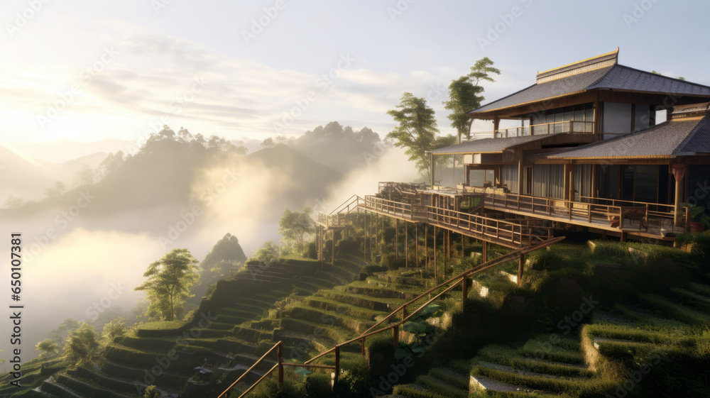 Homester house modern design, minimal, located on the mountain, rice terraces Vietnam Homester house modern design, minimal, located on the mountain, rice terraces Vietnam