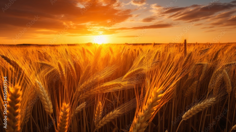 Fields of Gold: Captivating Golden Wheat Fields at Dusk