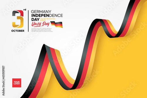 Germany Independence Day flag background with logotype October 3rd