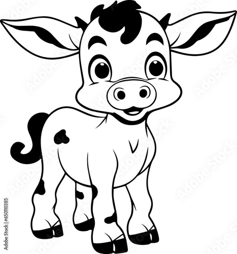 Cow animal vector  coloring page