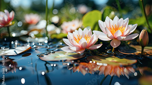 lit. lotus flowers fill the pond. © Ziyan Yang