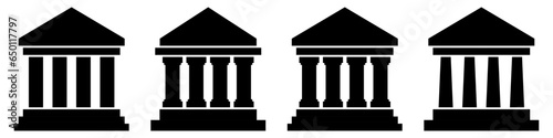Bank icon symbol set simple design