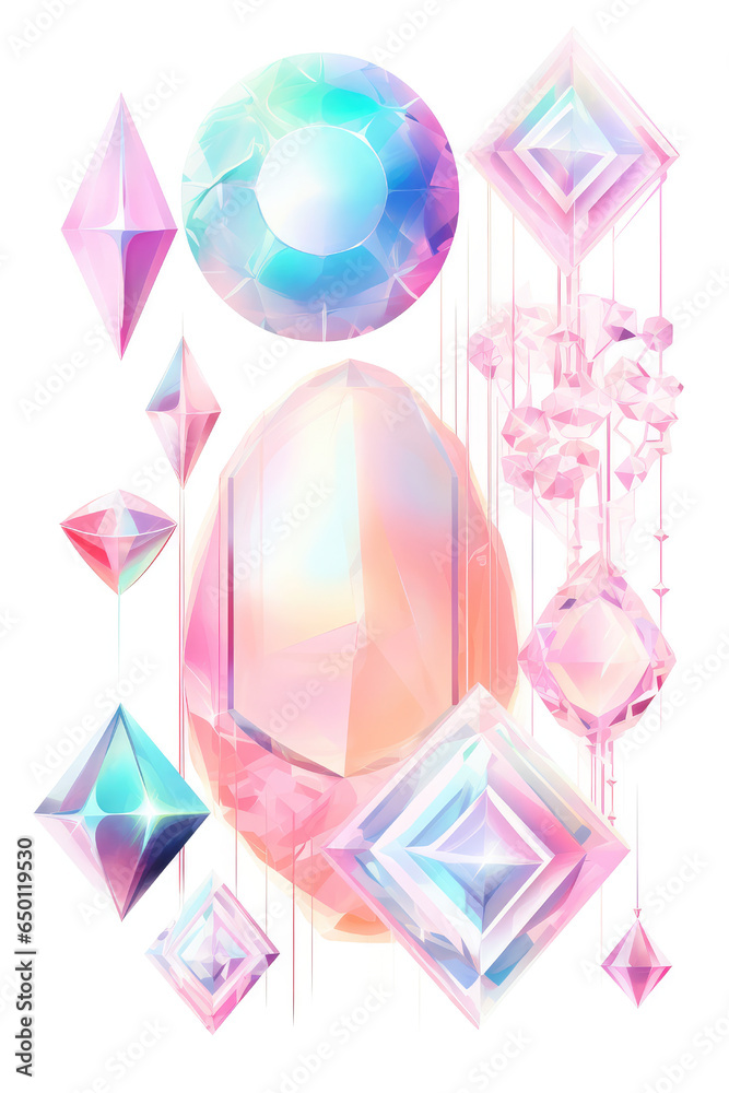 Geometrical Crystal shapes. holographic color