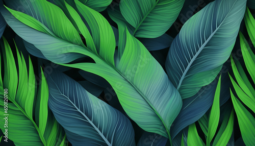 Tropical leaf Wallpaper  nature leaves pattern design.