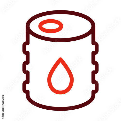 Oil Barrel Thick Line Two Colors Icon Design