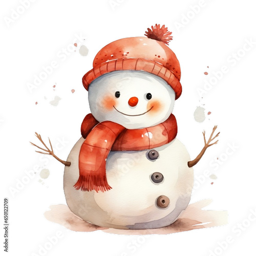 snowman with hat and scarf