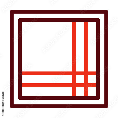 Handkerchief Thick Line Two Colors Icon Design