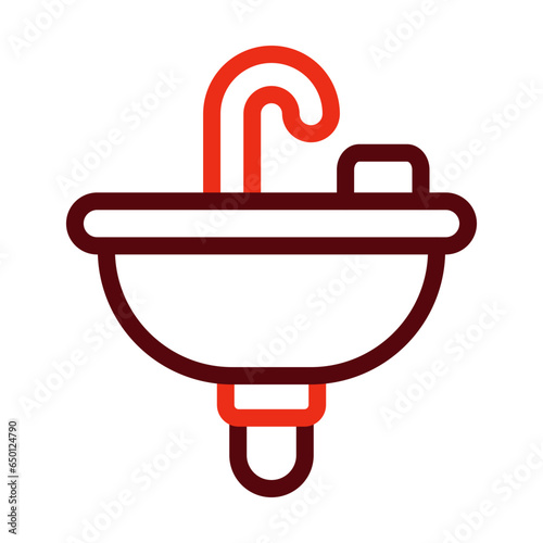 Washbasin Thick Line Two Colors Icon Design