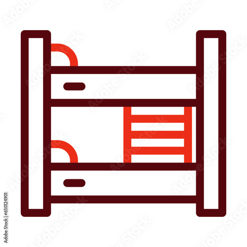Bunk Bed Thick Line Two Colors Icon Design